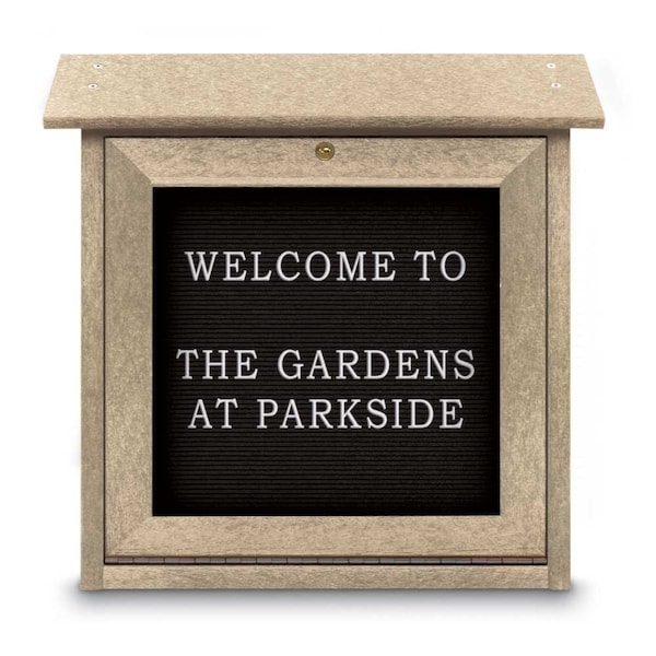 Outdoor Enclosed Combo Board, 48"x36", Black Frame/Blue & Forbo